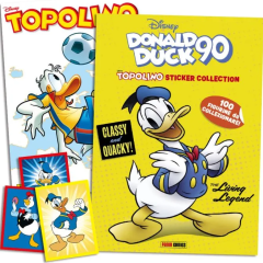 Topolino 3577 + album Donald 90 + 4 bustine (24 figurine totali)